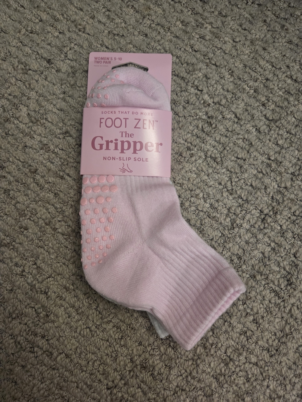 The Gripper Women's Non-Slip Pink Socks Womens 5-10 NWT 2 Pack